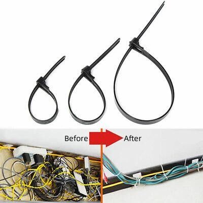Ligações de plástico de cabo de nylon auto-bloqueável durável - OEM - Disponível em branco ou preto