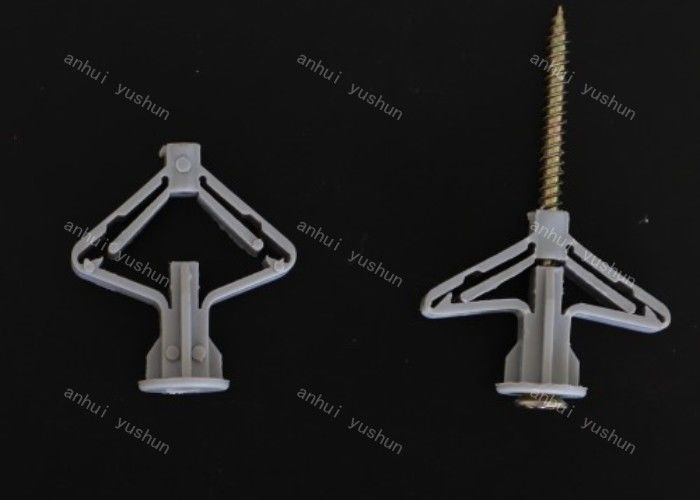 Âncora plástica do Drywall da âncora do parafuso de tomada da parede da borboleta do prendedor de Grey Wall Plug Screw Plastic